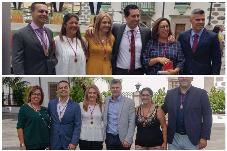 Ediles del PSOE, en la plaza de San Juan, en una imagen de archivo (Foto TA)